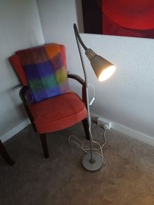 Adjustable grey floor lamp