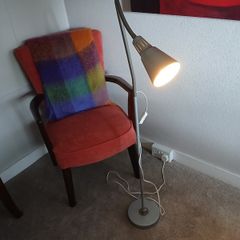 Adjustable grey floor lamp