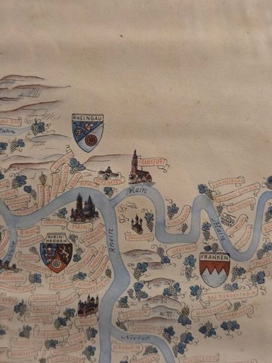 1960's German Weingut Ferd Pieroth winery Map
