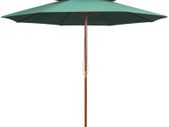 Double Decker Parasol 270x270 cm Wooden Pole Green