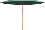 Double Decker Parasol 270x270 cm Wooden Pole Green