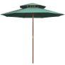 Double Decker Parasol 270x270 cm Wooden Pole Green Image 5