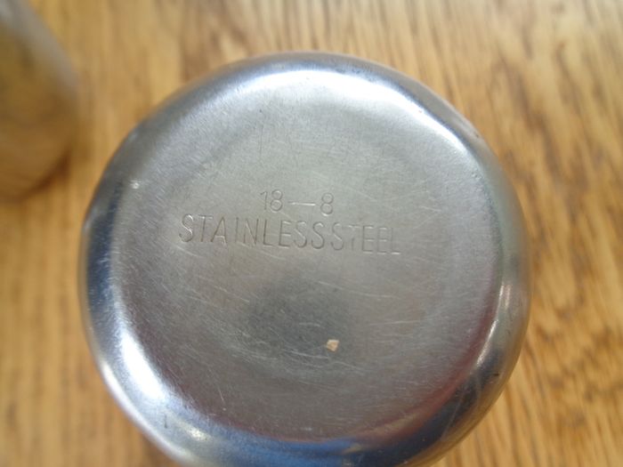 Stainless Steel Milk/Cream Containers x 2 for sale