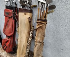 Antique golf clubs. Three bags and thirty clubs . ONE LOT ONLY .