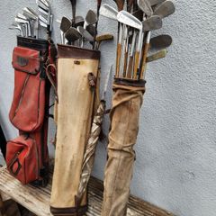 Antique golf clubs. Three bags and thirty clubs . ONE LOT ONLY .