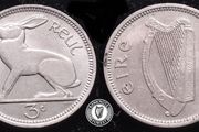 [#600] - Ireland 1963 | Irish 3d | Three Pence | Hare | KM.12a