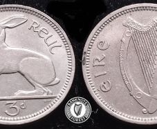 [#600] - Ireland 1963 | Irish 3d | Three Pence | Hare | KM.12a