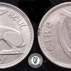 [#600] - Ireland 1963 | Irish 3d | Three Pence | Hare | KM.12a