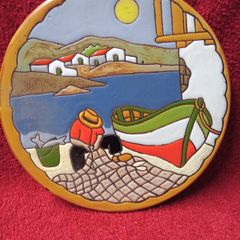Glazed Embossed  Wall Plate
