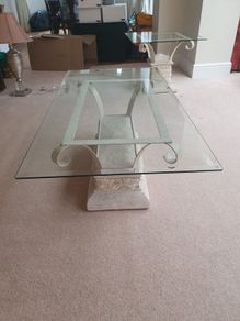 Italian Marble and Glass Coffee Table