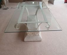 Italian Marble and Glass Coffee Table