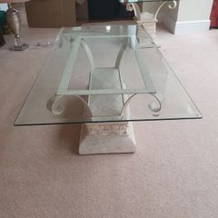 Italian Marble and Glass Coffee Table