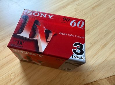 New Sony miniDV 60min DVM60 Video Cassetes - 3 pack