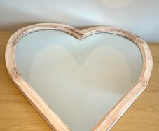 Heart-Shaped Wooden Mirror 65cm