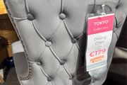 3 Velvet Grey Dining Chairs Like New