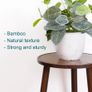 Set of 2 Wood Plant Stand Mid Century Side Table 16.5 Tall Round Side End Table Flower Pot Holder Home Decor Image 4
