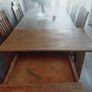 Solid Oak extendable Dining table with drawers Image 6