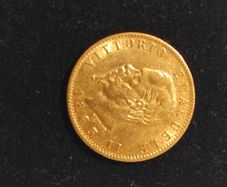Gold Coin Italian 20 Lire Emanuele II