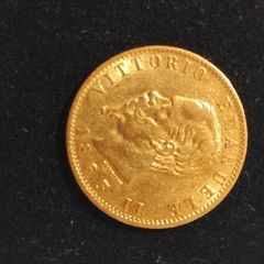 Gold Coin Italian 20 Lire Emanuele II