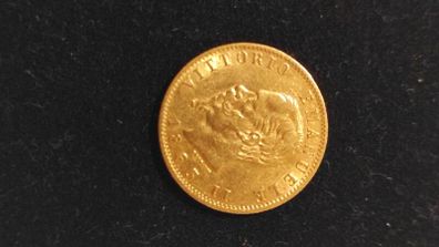 Gold Coin Italian 20 Lire Emanuele II