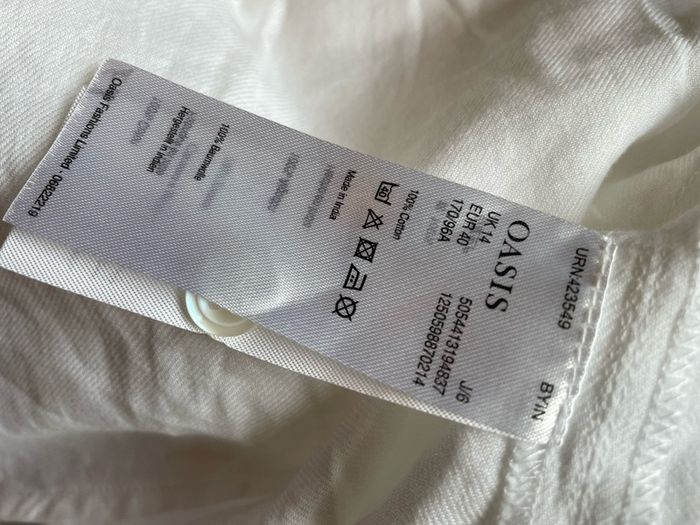 Oasis white blouse long short sleeve size 14 - New with tags