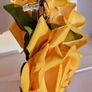 Realistic Yellow Extravagant Rose with Raffia Woven Stud Earrings Image 8