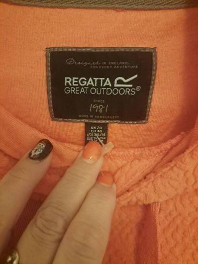 Regatta orange peach fleece hoodie women size UK18/20 EU46/48 Perfect condition Postage included