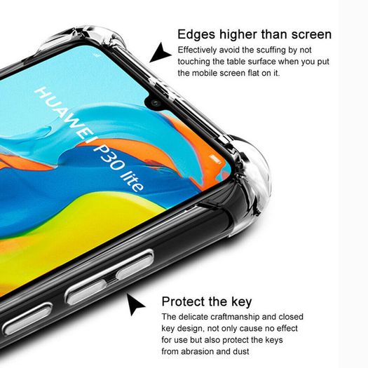Huawei P30 Lite Case Cover ShockProof Soft Phone Clear TPU Silicone Cover New - FHT01HK1