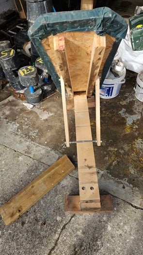 Concrete weights and cast iron plates