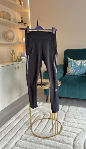 Ladies Black Adidas 7/8 Running Leggings