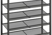 NEW SALE | Shoe Rack, 5-Tier Shoe Organizer, Shoe Storage Rack for 16-20 Pairs, Adjustable Mesh Shelves, Shoe Storage Unit for Entryway, Metal Frame, Sturdy, Industrial, Rustic Brown