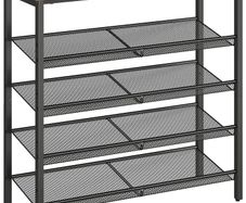 NEW SALE | Shoe Rack, 5-Tier Shoe Organizer, Shoe Storage Rack for 16-20 Pairs, Adjustable Mesh Shelves, Shoe Storage Unit for Entryway, Metal Frame, Sturdy, Industrial, Rustic Brown