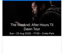 The Weeknd After Hours Til Dawn Tour Sun  23 Aug 2026  17:00  Croke Park