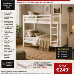 Bunk beds clearing at ONLY 249 euro