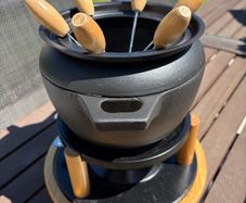 Cast iron fondue set