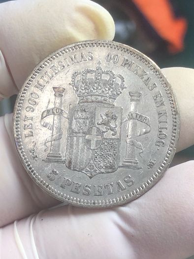 Spain Silver 5 Pesetas 1871 (74) Amadeo I