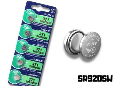 SONY SR920SW 371 AG6 1.55V Alkaline Watch Batteries  5pcs