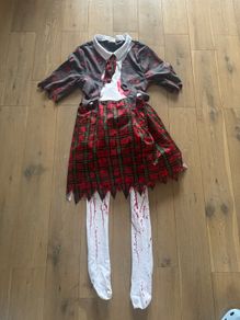 zombie dead school girl costume age 11-12