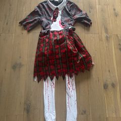 zombie dead school girl costume age 11-12