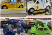 Fiat 500 Scale 1/16 lot of four Burago Rare Green and Taxi