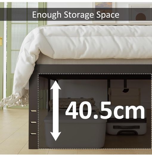 King Size Bed Frame 5ft with Curved Headboard, Heavy Duty