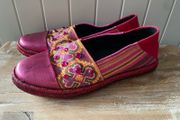 Women's shoes espadrilles Geox Respira canvas and leather flat shoes boho vibe size 5