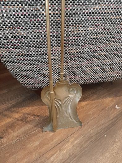 Brass Fireplace Set Art Nouveau Style