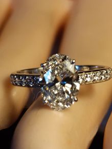 14ct White Gold 2.24 carat Lab Diamond Solitaire Ring With Diamond Svcents