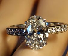14ct White Gold 2.24 carat Lab Diamond Solitaire Ring With Diamond Svcents