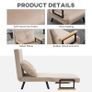 4 in 1 Velvet Feel Single Chair Bed, with Throw Pillow Image 3