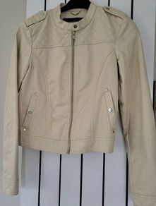 Vero Moda Vanilla Cream Faux Leather Biker Racer Jacket