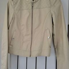 Vero Moda Vanilla Cream Faux Leather Biker Racer Jacket