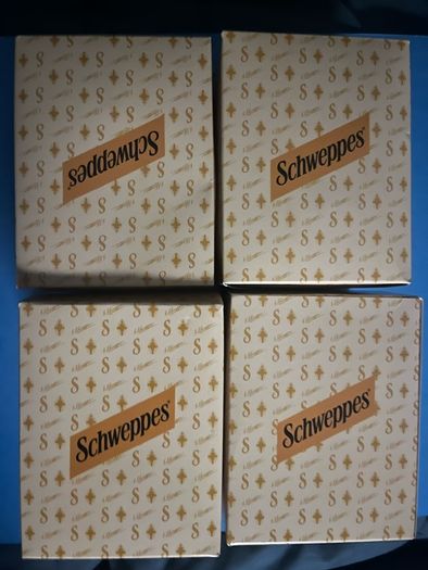 Schweppes branded whiskey glasses