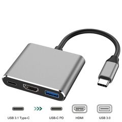 3 Port USB C Hub HDMI USB 3.0 Charging for Apple and Samsung